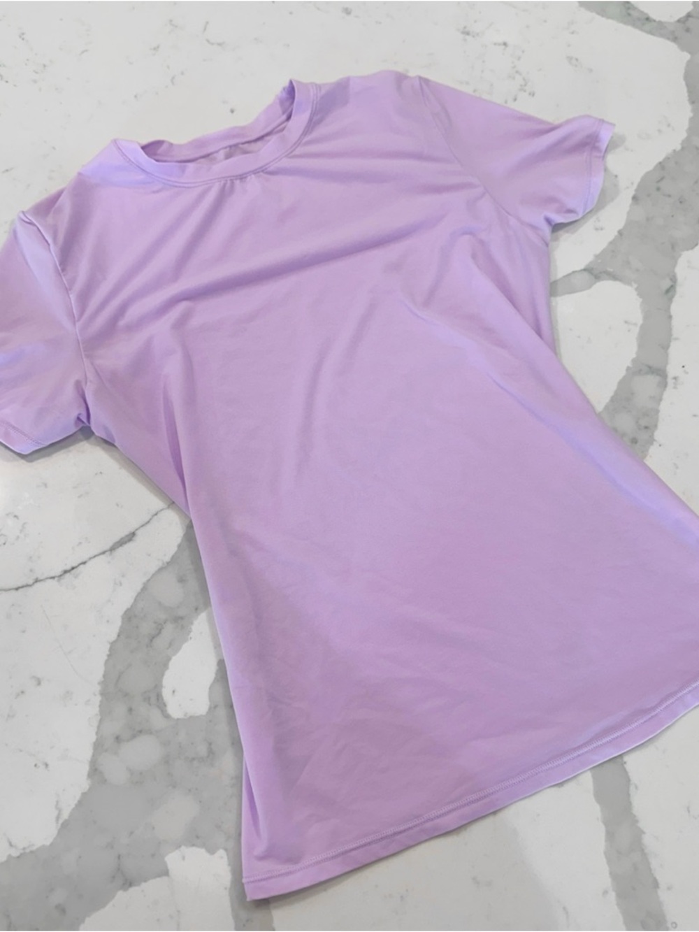 SKIMS Fits Everybody T-Shirt Lavender Size S Stretch Short Sleeve Top - Picture 4 of 6